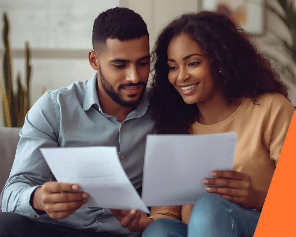 Couple reviewing UK mortgage rates and lender options at home