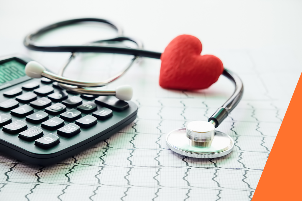 A calculator and a stethoscope representing Critical Illness Payout Cover